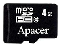 Карты памяти - Apacer microSDHC Card Class 6 4GB