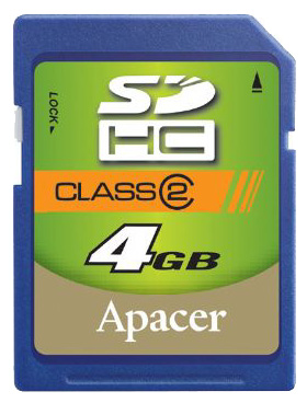Карты памяти - Apacer SDHC 4Gb Class 2