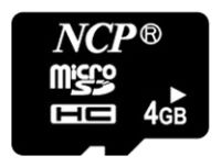 Карты памяти - NCP microSDHC Card 4GB class 4