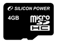 Карты памяти - Silicon Power microSDHC 4GB Class 4